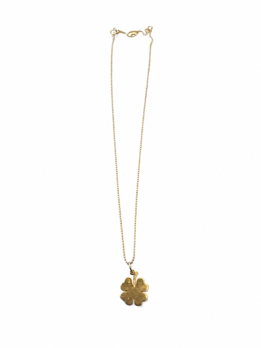 14k Yellow Gold Four-Leaf Clover Pendant Necklace